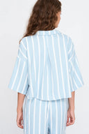 24COLOURS Striped Light Blue Shorts