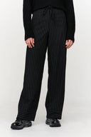 24COLOURS Striped Pants Black