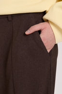 24COLOURS Wide Leg Καφέ Παντελόνι