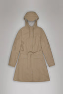 RAINS Curve Long Jacket Beige