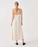 BEATRICE Μακρύ Εκρού Φόρεμα Με Δαντέλα