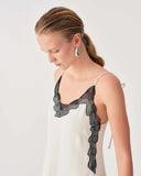 BEATRICE Μακρύ Εκρού Φόρεμα Με Δαντέλα