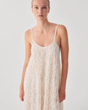 BEATRICE Μακρύ Εκρού Φόρεμα Κεντητό