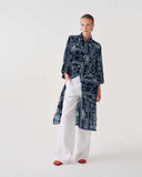 BEATRICE Printed Μπλε Φόρεμα Από Μετάξι