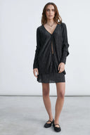 24COLOURS Metallic Shirt Black