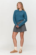 24COLOURS Striped Skirt Grey