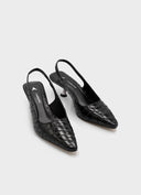 CARRANO 734018 METOI Black Snake Pumps with Low Heel