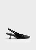CARRANO 734018 METOI Black Snake Pumps with Low Heel