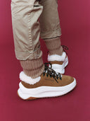 MOON BOOT Moon247 City Shearling Sneakers Cognac