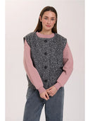 24COLOURS Bouclé Γκρι Γιλέκο