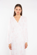 GLAMOROUS Watercolour Wrap Midi Pink Dress