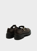 KMB Salome T-Bar Leather Loafers Brown