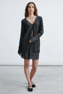 24COLOURS Metallic Shirt Black