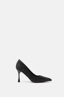 TWENTY FOURHAITCH Byron Black Peep Toe Pumps