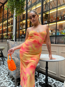 GLAMOROUS Tie-Dye Cami Midi Πορτοκαλί Φόρεμα