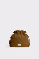 MARREA Midi Caramel & Affogato Satin Stripe Τσάντα