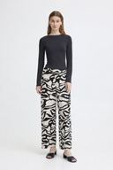 ICHI Ihlinno Animal Print Παντελόνι