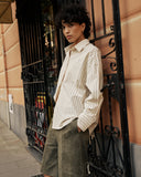 GRACE & MILA Valerie Vanille Striped Shirt