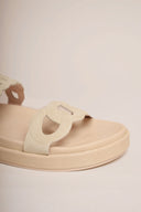 KMB Rylee Δερμάτινα Suede Μπεζ Πέδιλα