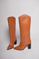SCHUTZ Maryana Crocus Brown Heeled Boots