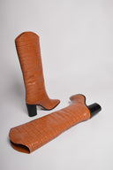 SCHUTZ Maryana Crocus Brown Heeled Boots