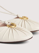 COCCINELLE Monogram Slice Cowhide Sandals White
