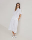 YERSE Λινό Λευκό Πουκάμισο Με Κέντημα