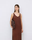 YERSE Chocolate Tencel Long Sleeveless Dress
