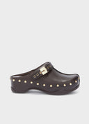 SCHOLL Phoebe Καφέ Δερμάτινα Clogs
