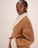 GRACE & MILA Swan Oversized Jacket with Shearling Texture