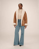 GRACE & MILA Swan Oversized Jacket with Shearling Texture