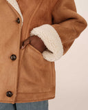 GRACE & MILA Swan Oversized Jacket with Shearling Texture