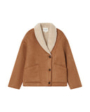 GRACE & MILA Swan Oversized Jacket with Shearling Texture