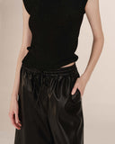 GRACE & MILA Tiago Long Shorts Leatherette Black
