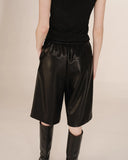 GRACE & MILA Tiago Long Shorts Leatherette Black