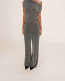 GRACE & MILA Truth Lurex Pants Silver