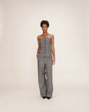GRACE & MILA Tandem Strapless Herringbone Top Anthracite