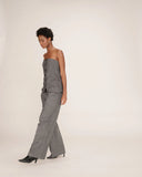 GRACE & MILA Tandem Strapless Herringbone Top Anthracite