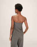 GRACE & MILA Tandem Strapless Herringbone Top Anthracite
