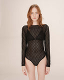 GRACE & MILA Tanguy Lace Bodysuit Black