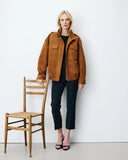 GRACE & MILA Arielle Suede-Effect Chocolat Jacket