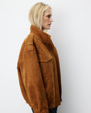 GRACE & MILA Arielle Suede-Effect Chocolat Jacket