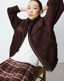 GRACE & MILA Arielle Suede-Effect Chocolat Jacket