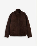 GRACE & MILA Arielle Suede-Effect Chocolat Jacket