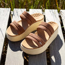 HEY DUDE Austin Slide Classic Cognac Platforms