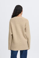 ICHI Hducie LS Knitted Blouse Beige