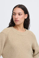 ICHI Hducie LS Knitted Blouse Beige