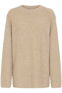 ICHI Hducie LS Knitted Blouse Beige