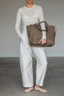 KAFFE Rachel Leather Jacket Brown