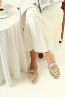 KMB Doris Raffia Mary Jane Ballerinas